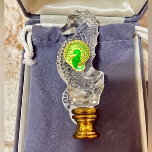 Waterford Crystal Seahorse Finial Made in Ireland.